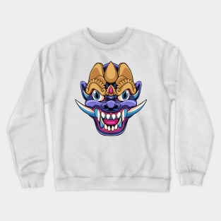 Balinese Mask Purple Demon Crewneck Sweatshirt